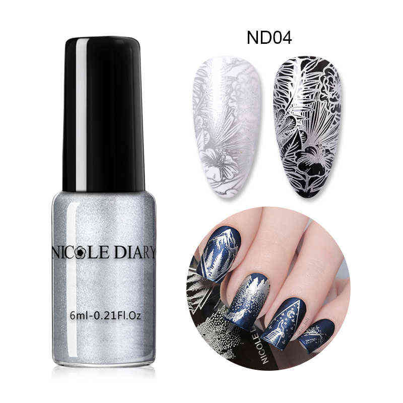 Nail Gel Toy Nicole Diary 6ml Stamping Polish Black White Art Printing Varnish Stamp for s Hybrid Lacquers 0328