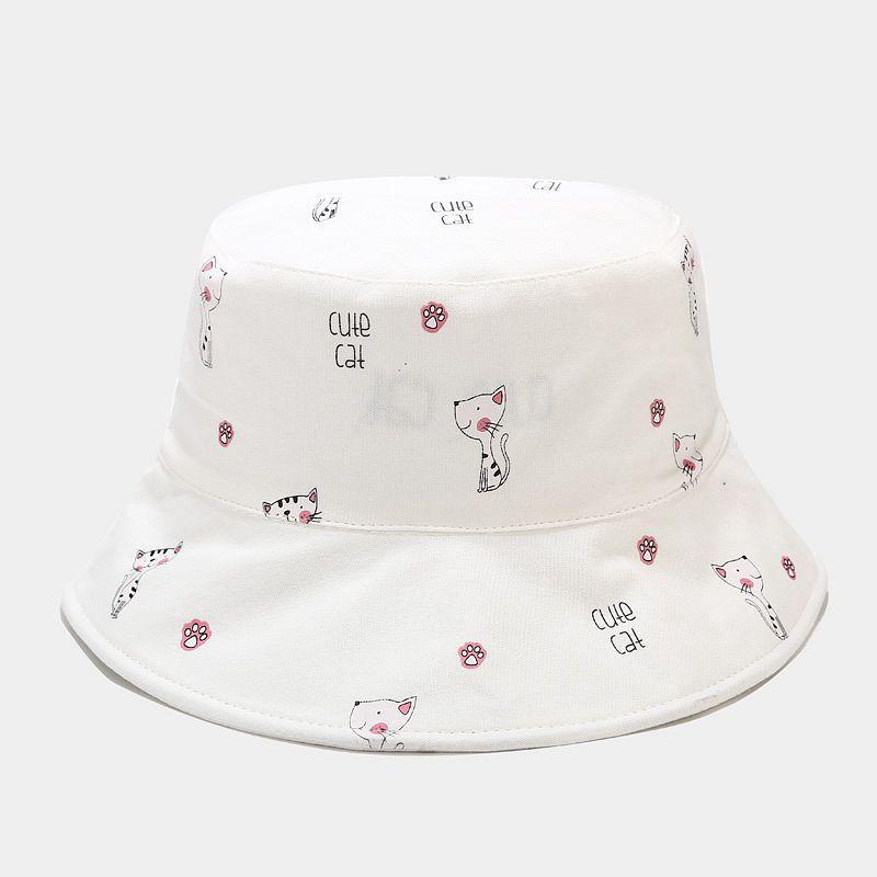 Berets Cotton Cartoon Cat Print Bucket Hat Fisherman Outdoor Travel Sun Cap Hats For Men And Women 355, White
Berets Cotton Cartoon Cat Print Bucket Hat Fisherman Outdoor Travel Sun Cap Hats For Men And Women 355, White