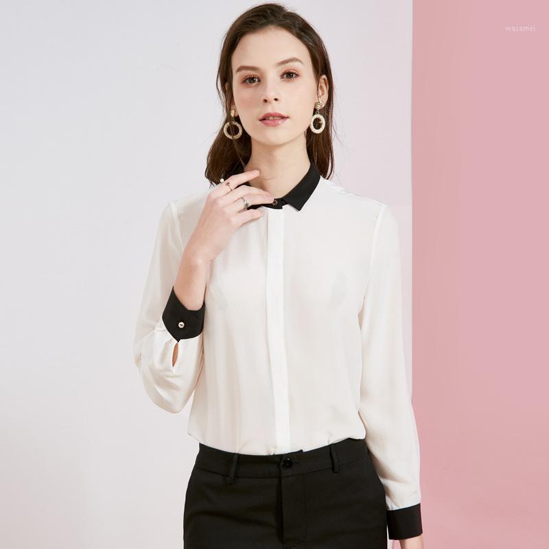 Women' Blouses And Tops Silk White With Black Collar Office Formal Casual Shirts Plus Large Size Spring Summer Sexy Haut Femme Men, Confirm as photo
Women' Blouses And Tops Silk White With Black Collar Office Formal Casual Shirts Plus Large Size Spring Summer Sexy Haut Femme Men, Confirm as photo