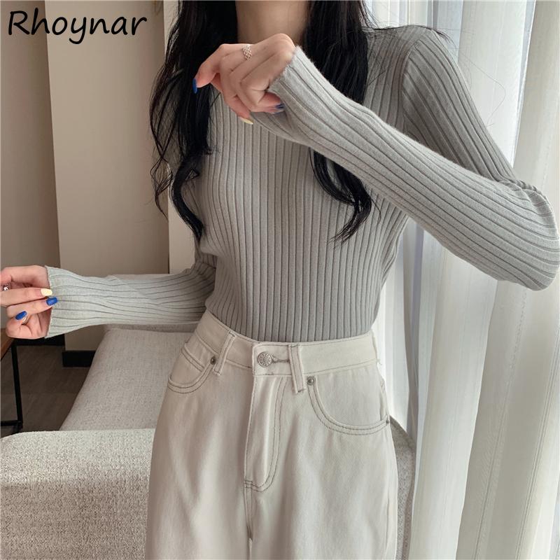 Women's Sweaters Pullovers Women 9 Colors All-match Solid Korean Style O-neck Elegant Students Slim Autumn Stretchy Tender Cozy Female Jumpe, White;black
Women's Sweaters Pullovers Women 9 Colors All-match Solid Korean Style O-neck Elegant Students Slim Autumn Stretchy Tender Cozy Female Jumpe, White;black