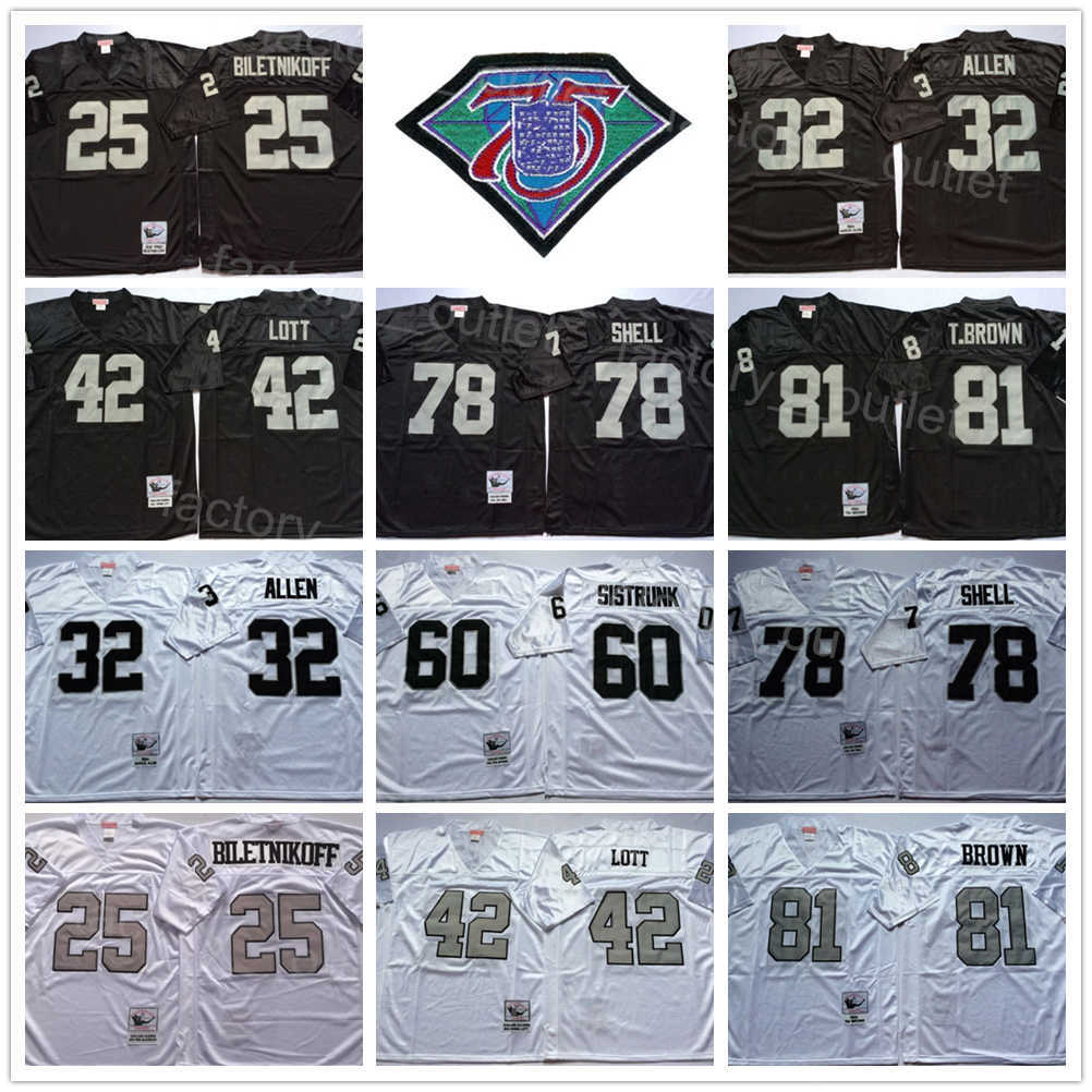 Throwback Mitchell and Ness 75th Football 32 Marcus Allen Jersey 1984 1994 Vintage 25 Fred Biletnikoff 78 Art Shell 42 Ronnie Lott 81 Tim Brown 60 Otis Sistrunk ncaa, Black
Throwback Mitchell and Ness 75th Football 32 Marcus Allen Jersey 1984 1994 Vintage 25 Fred Biletnikoff 78 Art Shell 42 Ronnie Lott 81 Tim Brown 60 Otis Sistrunk ncaa, Black