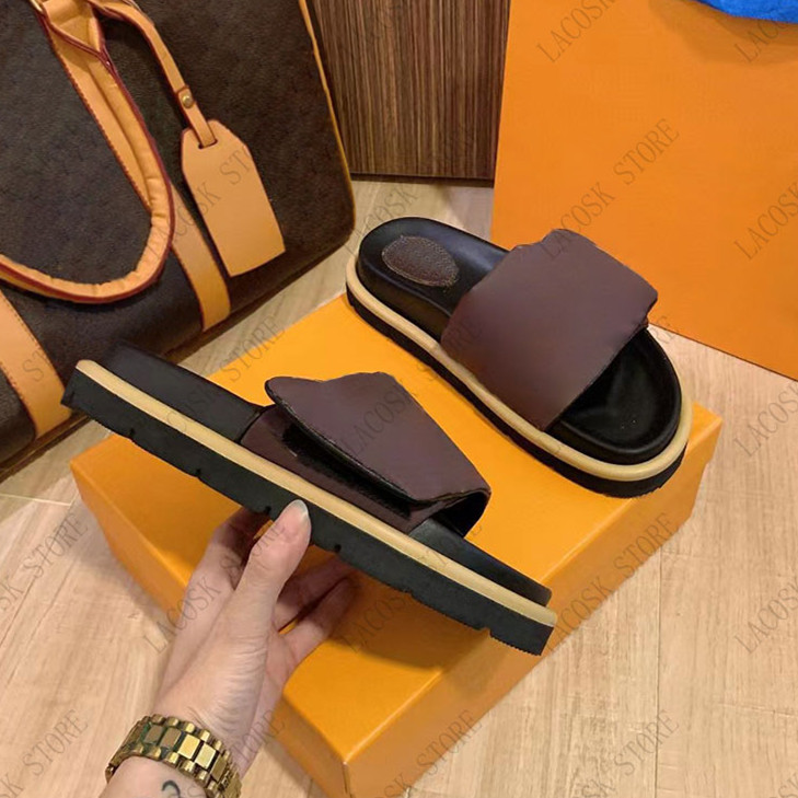 Pool Pillow Woman Slippers Man Designer Sandal Beach Slide Comfort Shoes Sexy Ladies Flip-Flops Scuffs Shoes Original Box Size 35-45