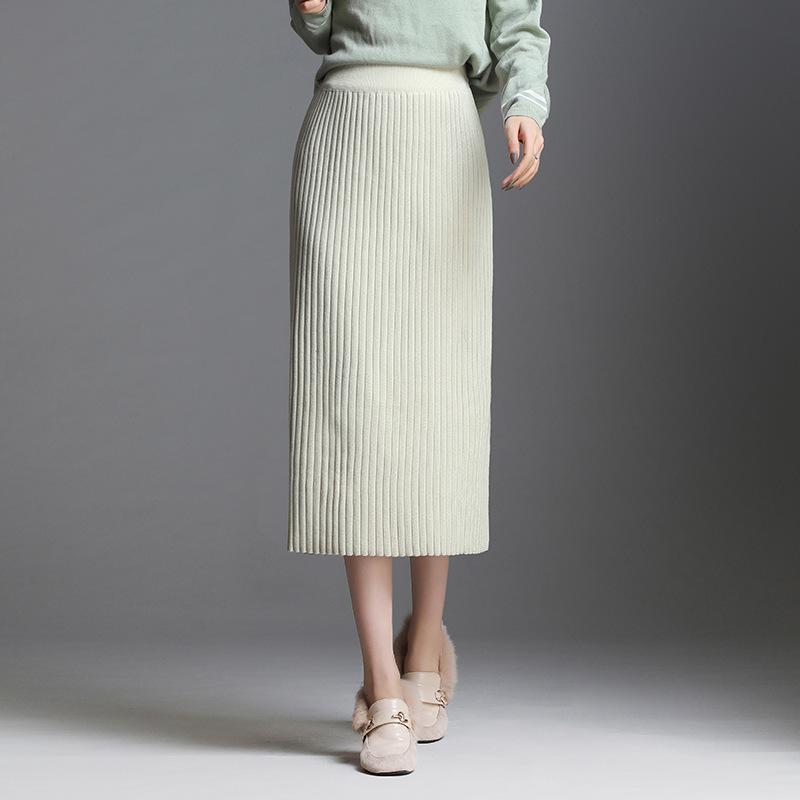 Skirts Women Fashion High Waist Knitting Skirt Autumn Winter Female Elegant Chic Slim Casual Solid Color Mid-long Straight, Beige
Skirts Women Fashion High Waist Knitting Skirt Autumn Winter Female Elegant Chic Slim Casual Solid Color Mid-long Straight, Beige