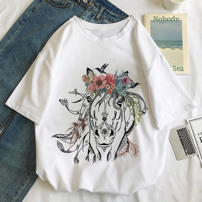 Women' T-Shirt Horse Paint Graphic Print Women Harajuku Aesthetic White Top Tshirt Tee 2022 Summer Fashion Y2k Manga Female T Shirt
Women' T-Shirt Horse Paint Graphic Print Women Harajuku Aesthetic White Top Tshirt Tee 2022 Summer Fashion Y2k Manga Female T Shirt
