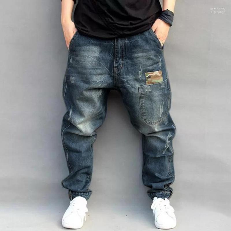 

Men' Jeans Man Pants Mid Waist Anti-wrinkle Street Clothing Double Pocket Zip Closure Worn For Outdoor Activity Heat22, Dark blue
