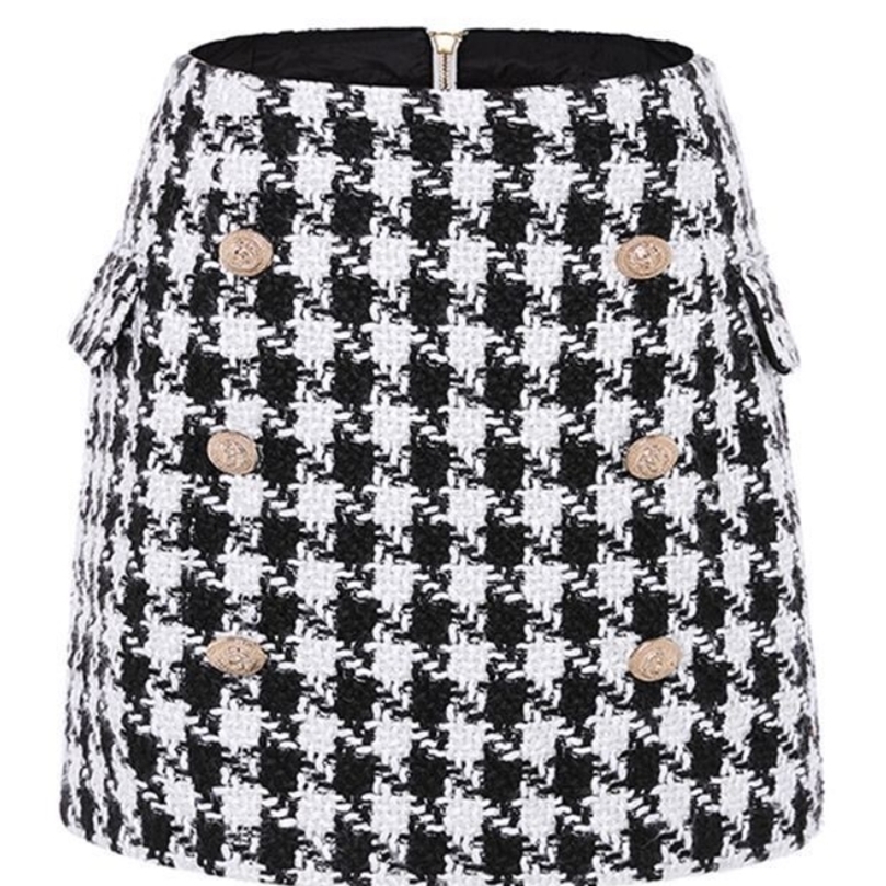 UKCNSEP Fashion Runway Skirt Women's Fringed Buttons Houndstooth T Mini 220401, Black
UKCNSEP Fashion Runway Skirt Women's Fringed Buttons Houndstooth T Mini 220401, Black