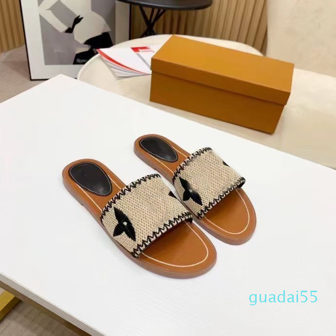 Fashion-women slippers quality outdoor banquet Slide shoes straw summer leather sandals multicolor flat heel Mule letter Size 35-42, Black
Fashion-women slippers quality outdoor banquet Slide shoes straw summer leather sandals multicolor flat heel Mule letter Size 35-42, Black