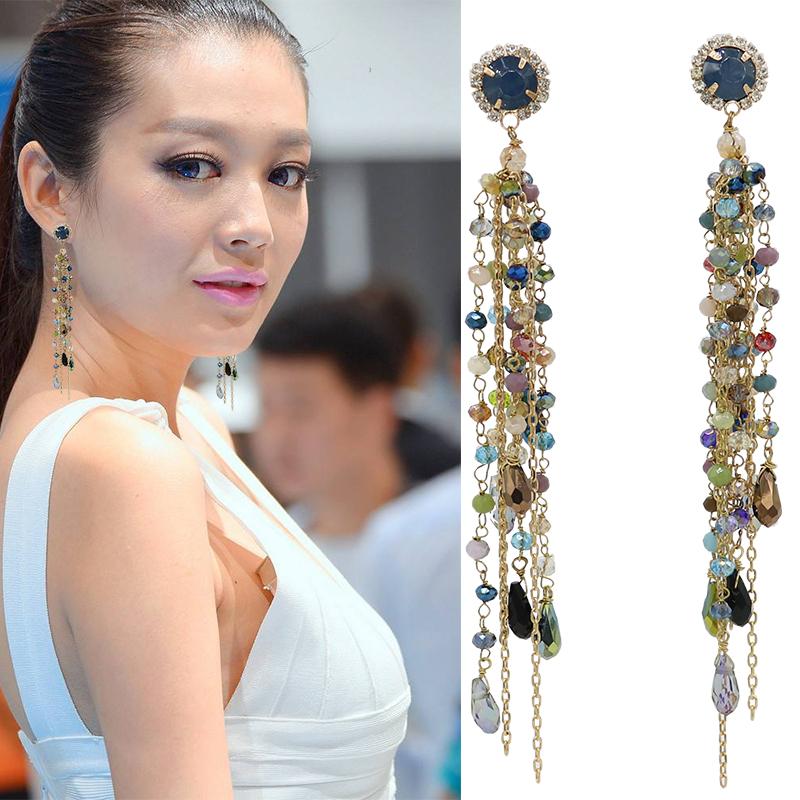 Dangle & Chandelier Luxury Hand Weaving Crystal Chic Tassel Earrings Multicolor For Women's Boho Ethnic Long Tassle JewelleryDangle
Dangle & Chandelier Luxury Hand Weaving Crystal Chic Tassel Earrings Multicolor For Women's Boho Ethnic Long Tassle JewelleryDangle