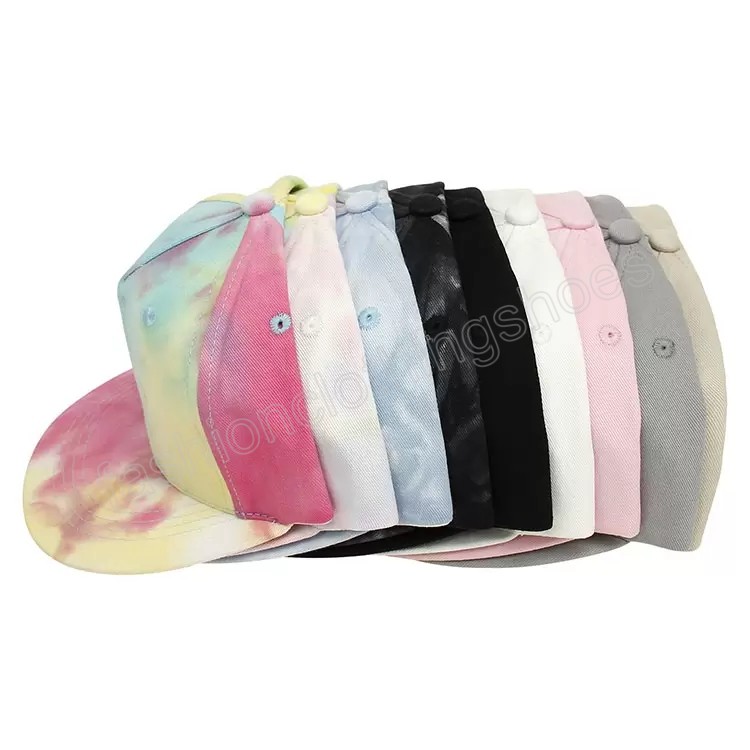 Kids Baseball Caps Baby Summer Adjustable Cap Ins Tie Dye Blank Ball Hats Casual Beach Outdoor Hat Fashion Ponytail Cap