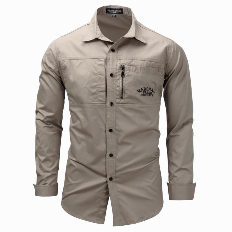 Men's Slim Fit Dress Shirts Masculina Business Long Sleeve Army Casual Turn Down Neck Autumn Denim 3XL 220322