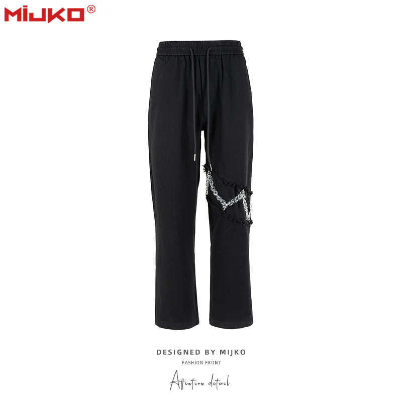 Men' Pants Mijko men' wear women' autumn and winter new micro wide foot chain decorative trousers men' and women' worn drawstring casual pants, Black
Men' Pants Mijko men' wear women' autumn and winter new micro wide foot chain decorative trousers men' and women' worn drawstring casual pants, Black