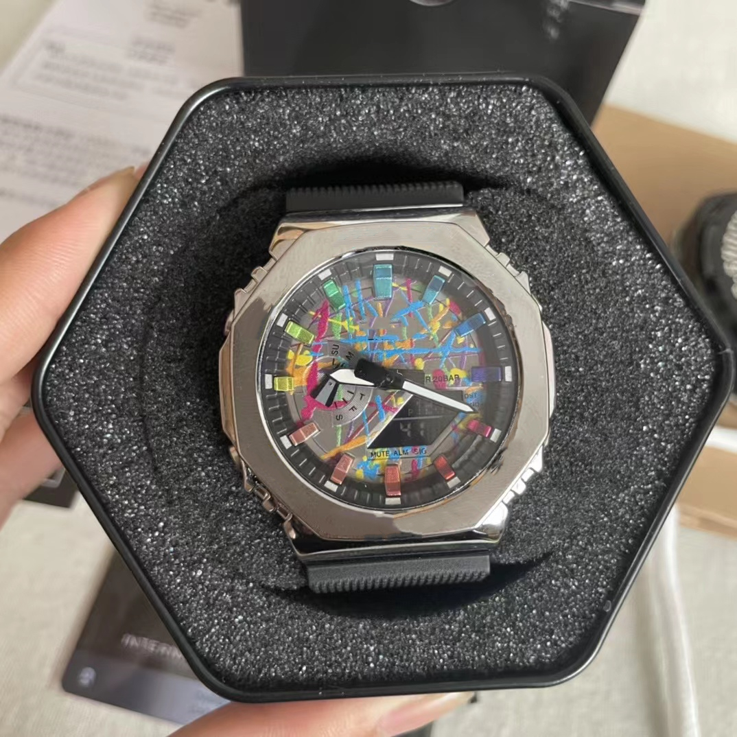 Digital Sports Quartz 2100 Men's Watch Iced Out Watch Full Function LED Automatic Hand Raise Light Waterproof World Time Oak GM Series
Digital Sports Quartz 2100 Men's Watch Iced Out Watch Full Function LED Automatic Hand Raise Light Waterproof World Time Oak GM Series