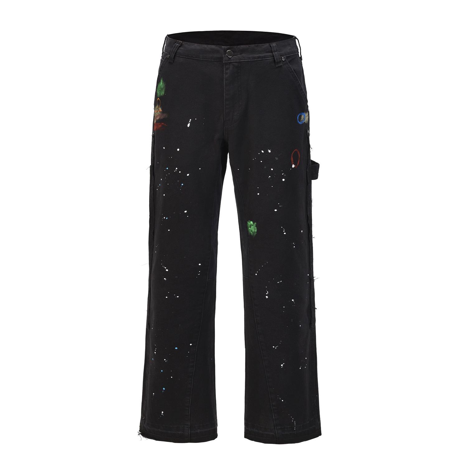 22SS High Quality Paint Graffiti Washed Denim Pants Men Women EU Size Heavy Fabric Jeans Fashion Skateboard, Black
22SS High Quality Paint Graffiti Washed Denim Pants Men Women EU Size Heavy Fabric Jeans Fashion Skateboard, Black