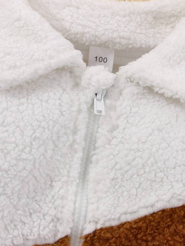 Toddler Boys Cut And Sew Zipper Flannel Jacket SHE
