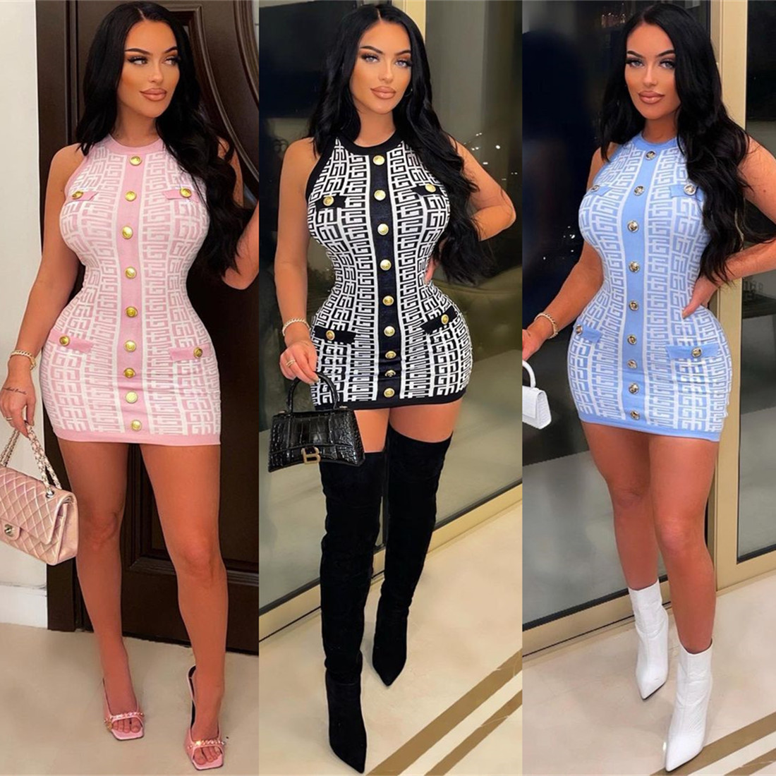 Summer Women Skirts Knits silk vest dress, female retro celebrity temperament, slim waist, letter knitted suspender, Hip Wrap Skirt Long-skirt Blouse, Black
Summer Women Skirts Knits silk vest dress, female retro celebrity temperament, slim waist, letter knitted suspender, Hip Wrap Skirt Long-skirt Blouse, Black