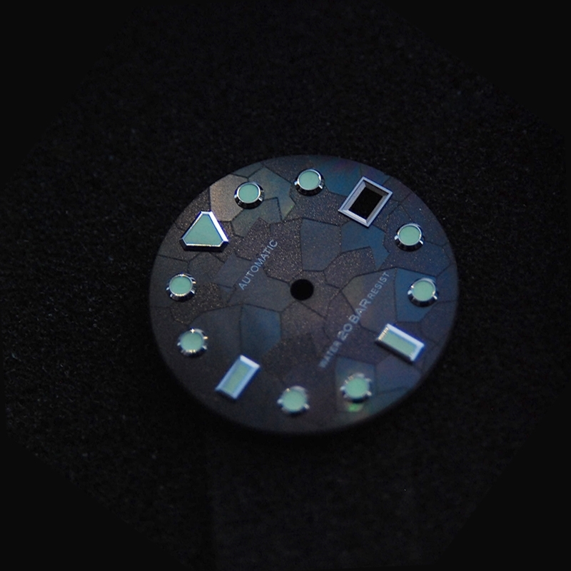 Green Luminous Dial modified accessories balck MOP dial shell Splicing for NH35 NH36 7s26 SKX007 28 5MM 220624