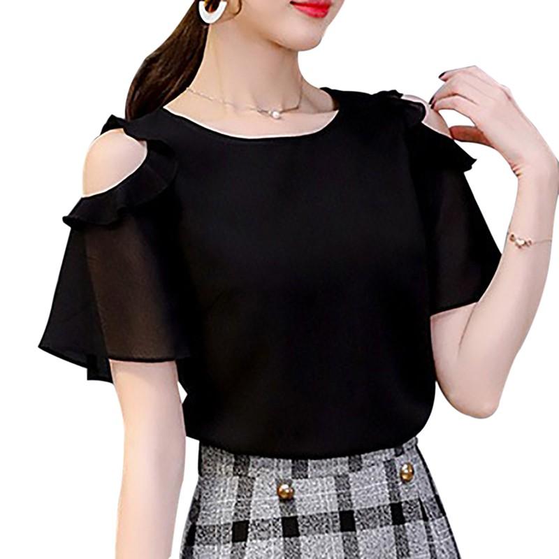 Women's Blouses & Shirts Ruffles Chiffon Women Summer Princess Sweet Off Shoulder Flouncing Tops, White
Women's Blouses & Shirts Ruffles Chiffon Women Summer Princess Sweet Off Shoulder Flouncing Tops, White