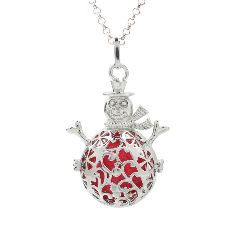 Pendant Necklaces 1pc Silver Plated Snowman Locket Aroma Necklace Perfume Essential Oil Diffuser Charms Lava Beads Cage For Gift
Pendant Necklaces 1pc Silver Plated Snowman Locket Aroma Necklace Perfume Essential Oil Diffuser Charms Lava Beads Cage For Gift