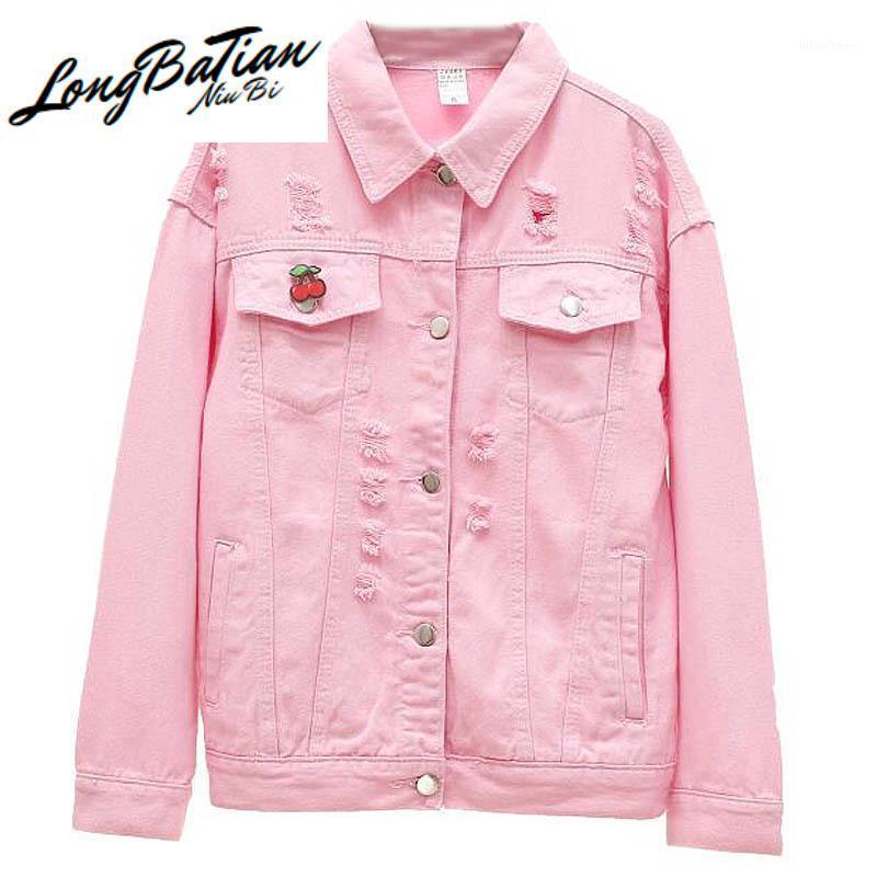 Women' Jackets Korean Fashion Cherry Deduction Hole Denim Women 2022 Spring Plus Size Pink Ladies Jeans Jacket Student Basic Outerwear
Women' Jackets Korean Fashion Cherry Deduction Hole Denim Women 2022 Spring Plus Size Pink Ladies Jeans Jacket Student Basic Outerwear
