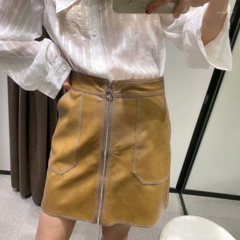 Casual A-Line Faux Leather PU Solid Skirt Mini Skirts Office Lady Summer High Waist Zipper Pockets Autumn Winter Women, Brown 01
Casual A-Line Faux Leather PU Solid Skirt Mini Skirts Office Lady Summer High Waist Zipper Pockets Autumn Winter Women, Brown 01