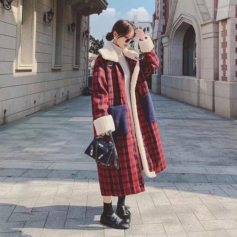 Women' Down & Parkas Winter Collar Lamb Wool Stitching Cotton Coat Korean Style Loose Mid-Length High-Quality Plaid Jacket Female EERR Luci, Photo color
Women' Down & Parkas Winter Collar Lamb Wool Stitching Cotton Coat Korean Style Loose Mid-Length High-Quality Plaid Jacket Female EERR Luci, Photo color