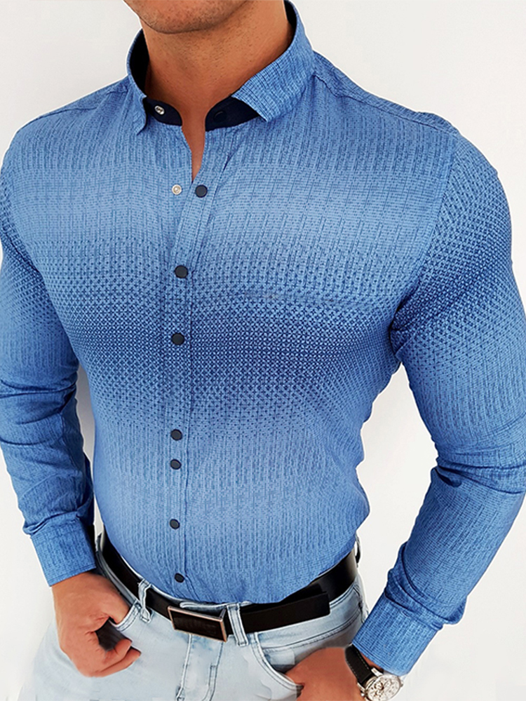 Casual Spring Vintage Digital Printed Buttoned Tops Mens Blouses Fashion Men Clothing Autumn Long Sleeve Turn-down Collar Shirts 220322