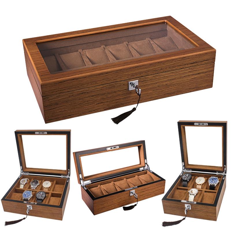 Watch Boxes & Cases Luxury 6 Grids Handmade Wood Box Clock Case Time For Holding Glass Top Jewelry Organizer Men And WomenWatch
Watch Boxes & Cases Luxury 6 Grids Handmade Wood Box Clock Case Time For Holding Glass Top Jewelry Organizer Men And WomenWatch