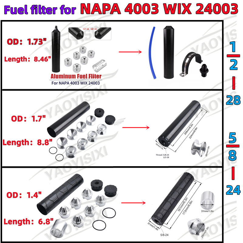 Car Oil FUEL FILTER Solvent Trap Storage Cup 1/2-28 5/8-24 Threaded for NAPA 4003 WIX 24003
Car Oil FUEL FILTER Solvent Trap Storage Cup 1/2-28 5/8-24 Threaded for NAPA 4003 WIX 24003