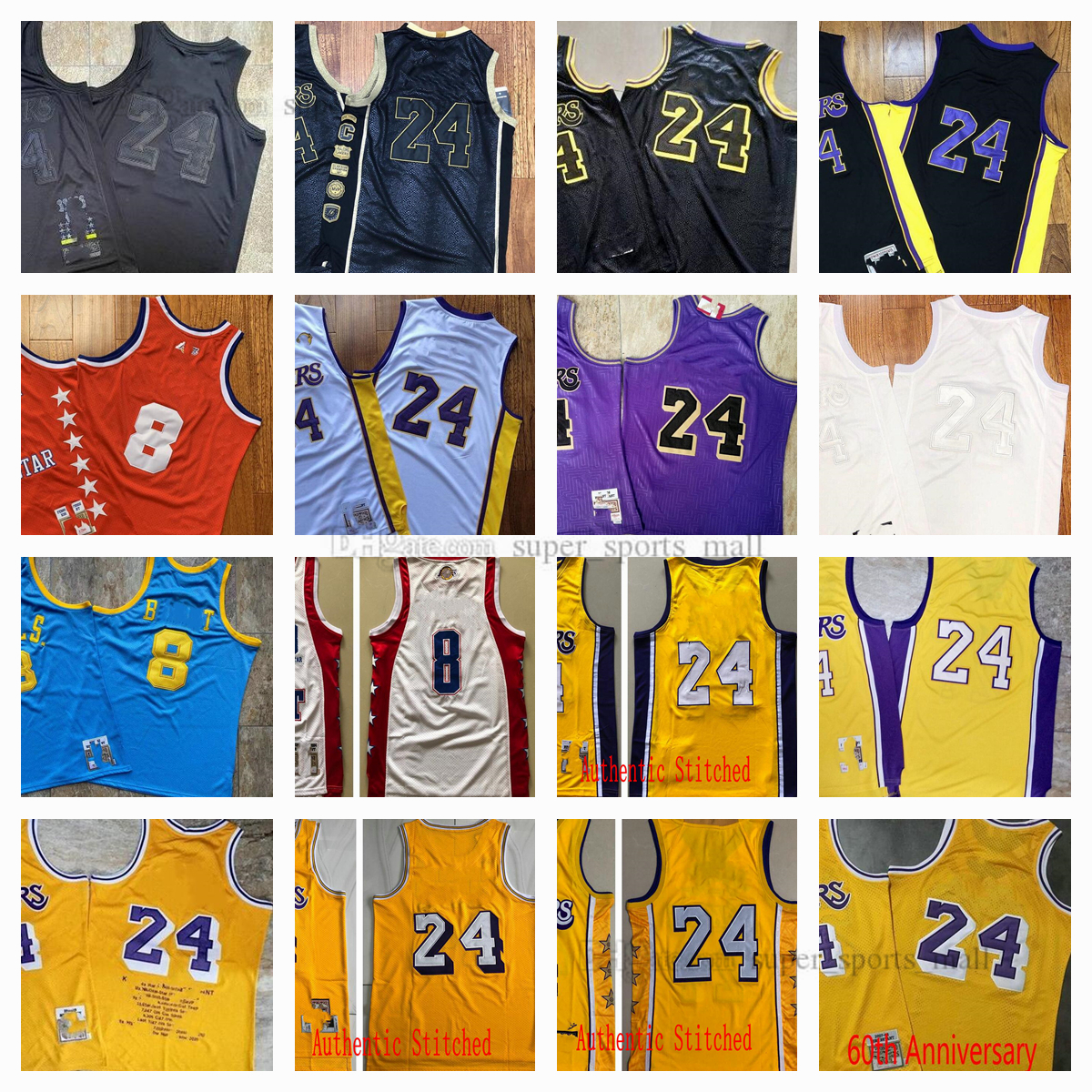 Authentic Stitched Retro Mitchell and Ness Basketball Jerseys #24 #8 Jersey Yellow White Black Man Size S-XXL, As picture
Authentic Stitched Retro Mitchell and Ness Basketball Jerseys #24 #8 Jersey Yellow White Black Man Size S-XXL, As picture