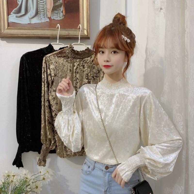 Women' Blouses & Shirts Blouse Women Shirt Women' Long-Sleeved Autumn Winter T-shirt Gold Velvet Turtleneck Blusas MujerWomen, White
Women' Blouses & Shirts Blouse Women Shirt Women' Long-Sleeved Autumn Winter T-shirt Gold Velvet Turtleneck Blusas MujerWomen, White
