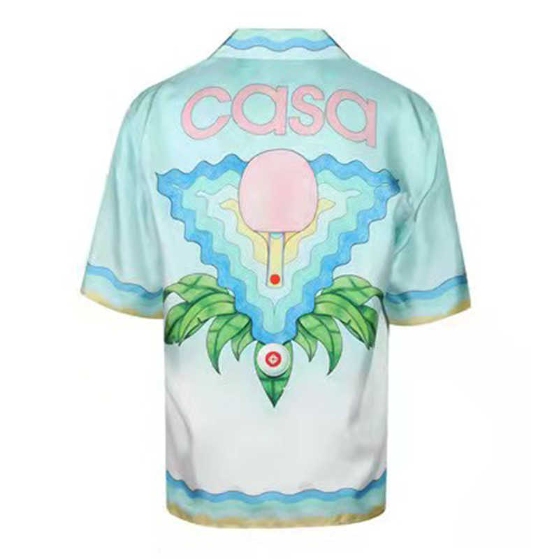 Casablanca 22ss Table Tennis Flower Print Gradient Silk Shirts Casual Loose Men and Women Short Sleeve Shirt Summer Casablanc, Light blue
Casablanca 22ss Table Tennis Flower Print Gradient Silk Shirts Casual Loose Men and Women Short Sleeve Shirt Summer Casablanc, Light blue