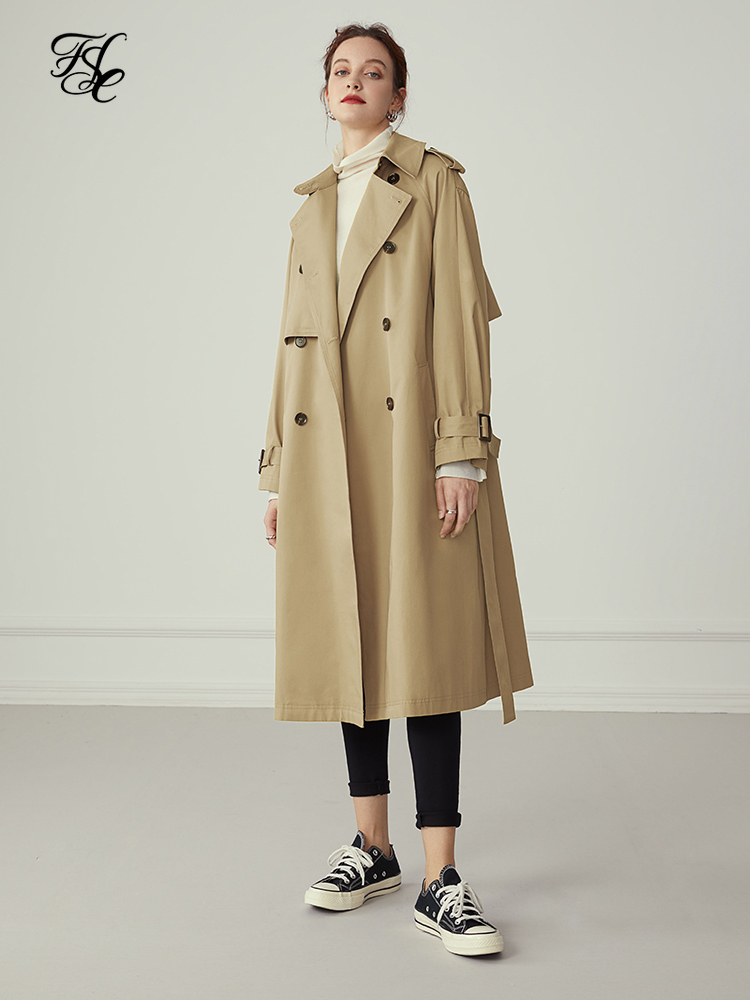 FSLE 100 Cotton Khaki Long Women Trench Coat Autumn Winter Turn Down Collar Women Clothes Causal Full Sleeve Belt Trench 220812
FSLE 100 Cotton Khaki Long Women Trench Coat Autumn Winter Turn Down Collar Women Clothes Causal Full Sleeve Belt Trench 220812