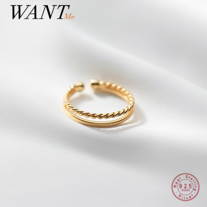 WANTME 925 Sterling Silver Minimalist Double Twist Glossy Adjustable Ring for Women Men Punk Chic Party Rock Jewelry Accessories 220716
WANTME 925 Sterling Silver Minimalist Double Twist Glossy Adjustable Ring for Women Men Punk Chic Party Rock Jewelry Accessories 220716