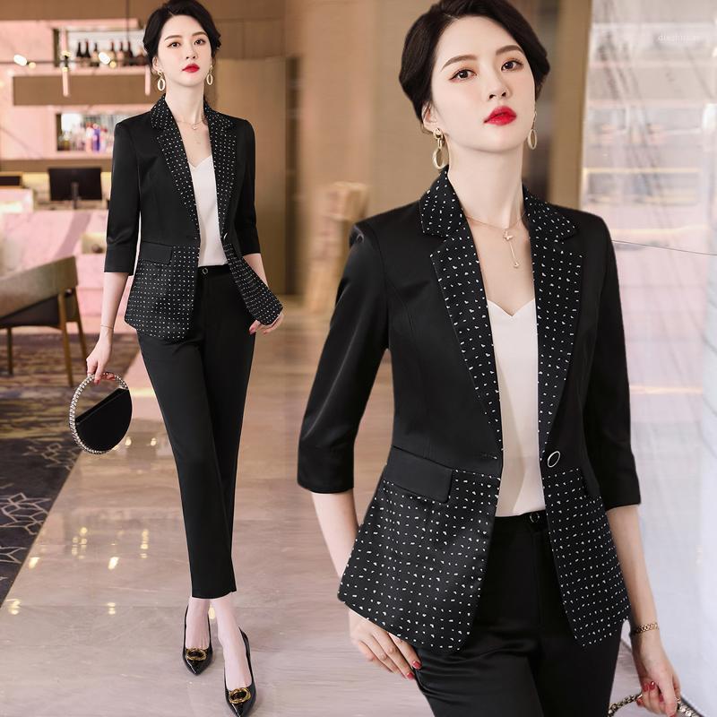 Women' Two Piece Pants Clothing Spring Summer 2022 Fashion Korean Version Slim Single-breasted With Pocket Suit Casual Female, Black coat
Women' Two Piece Pants Clothing Spring Summer 2022 Fashion Korean Version Slim Single-breasted With Pocket Suit Casual Female, Black coat