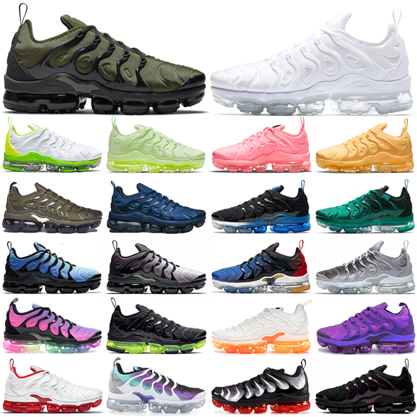 with Box Cheaper Tn Plus Running Shoes Men Knicks Black Bubblegum Yolk Cherry All Red Cool Grey Neon Olive Pure Platinum Usa Dark Blue Mens Outdoor Chaussures, 39-47 dark russet