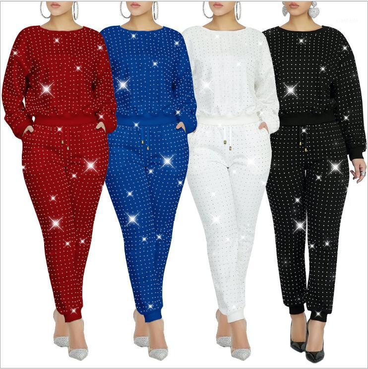Women' Two Piece Pants Suit With Drilling Long-sleeved Crop Top And 2-piece Set Sexy Slim Casual Club Wear 2022 Fashion, Black
Women' Two Piece Pants Suit With Drilling Long-sleeved Crop Top And 2-piece Set Sexy Slim Casual Club Wear 2022 Fashion, Black