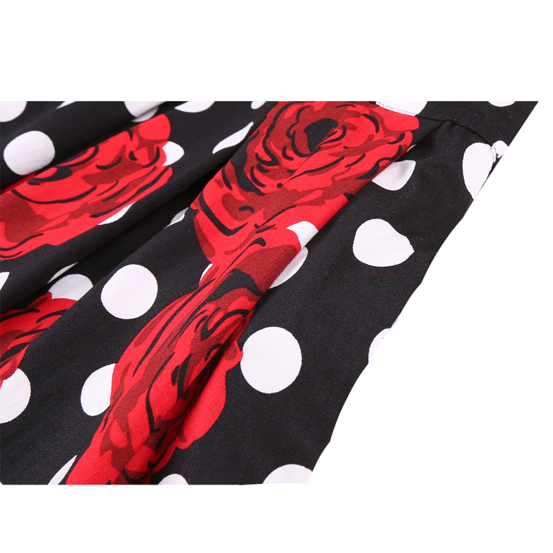 Retro Vintage Women Midi Skirts High Waist Cotton 3XL Plus Size Casual Streetwear Daily 60s Polka Dot Pinup Rockabilly Skater 220322