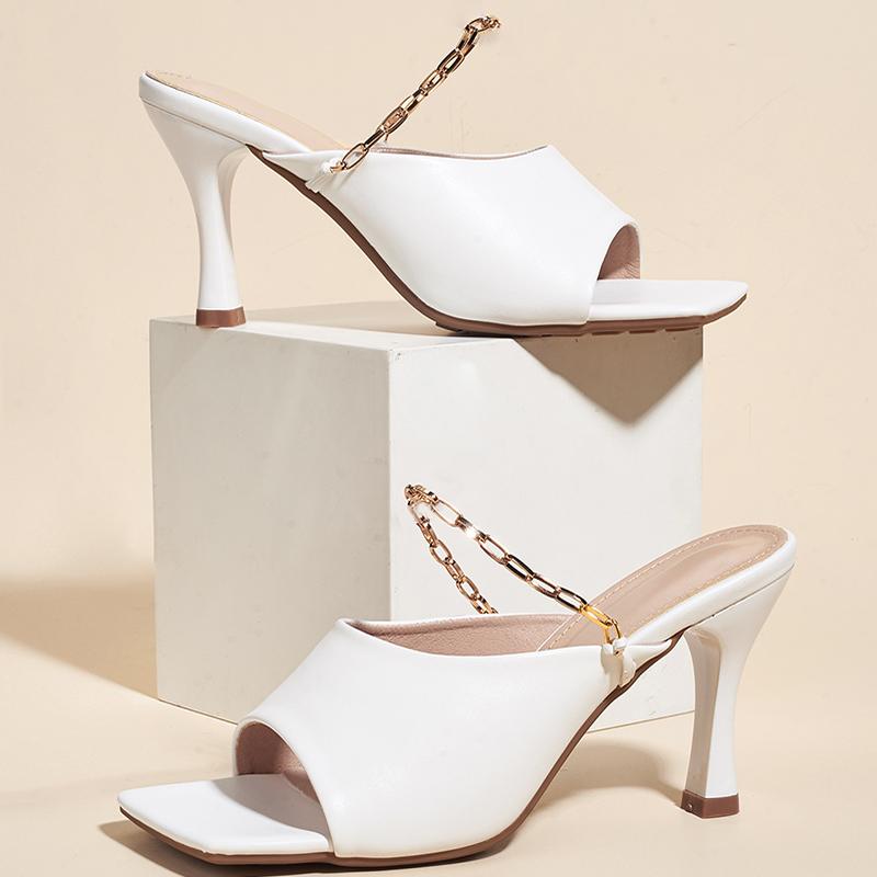 Sandals Female Casual Outdoor Slippers Slip On Slides Square Toe Metal Chain Sexy Ladies Pumps Shoes Elegant Women High Heels SandalsSandals, White
Sandals Female Casual Outdoor Slippers Slip On Slides Square Toe Metal Chain Sexy Ladies Pumps Shoes Elegant Women High Heels SandalsSandals, White