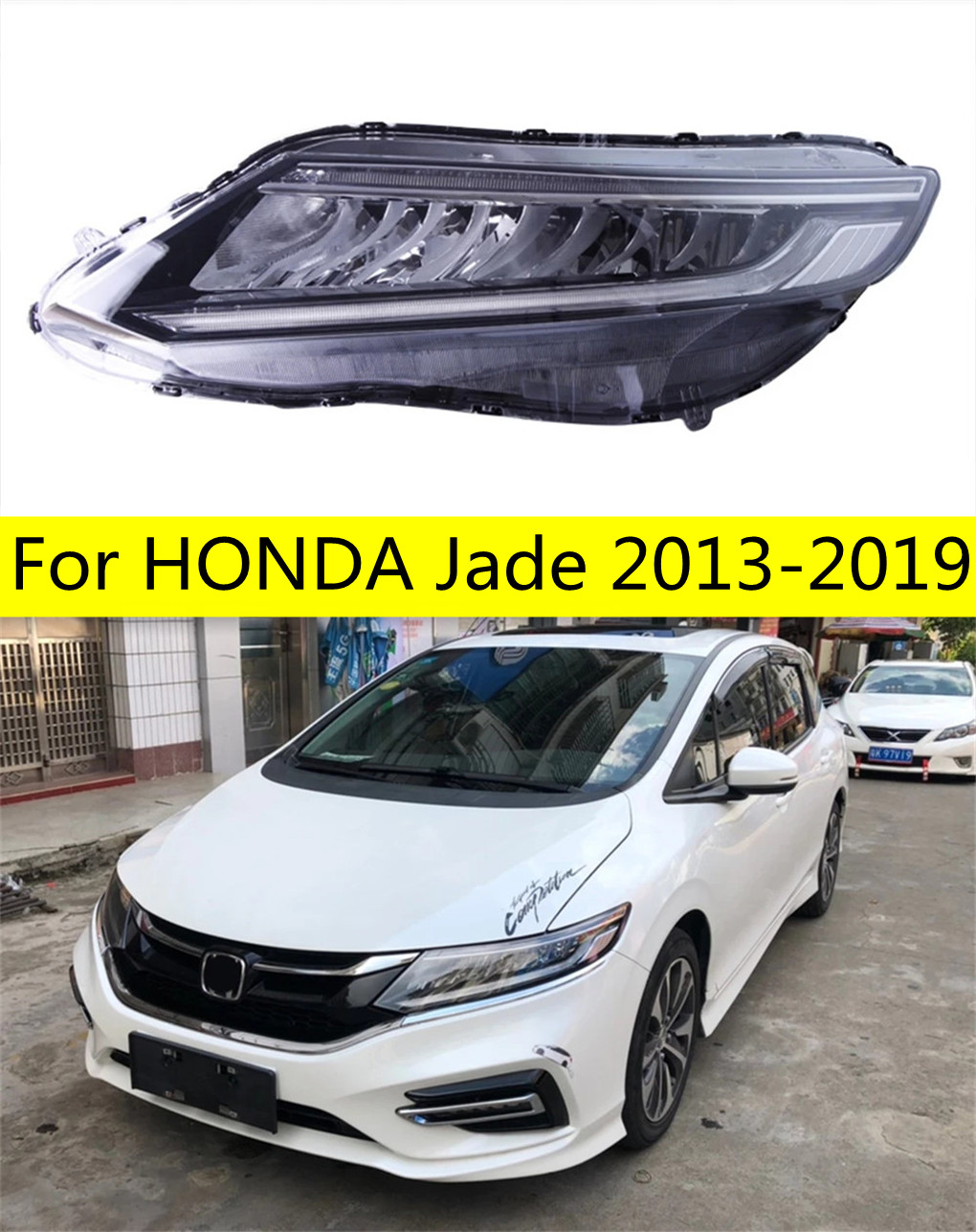 Car Headlights For HONDA Jade 2013-20 19 Head Lamp LED Headlight H7 Turn Signal High Beam Daytime Running Lights