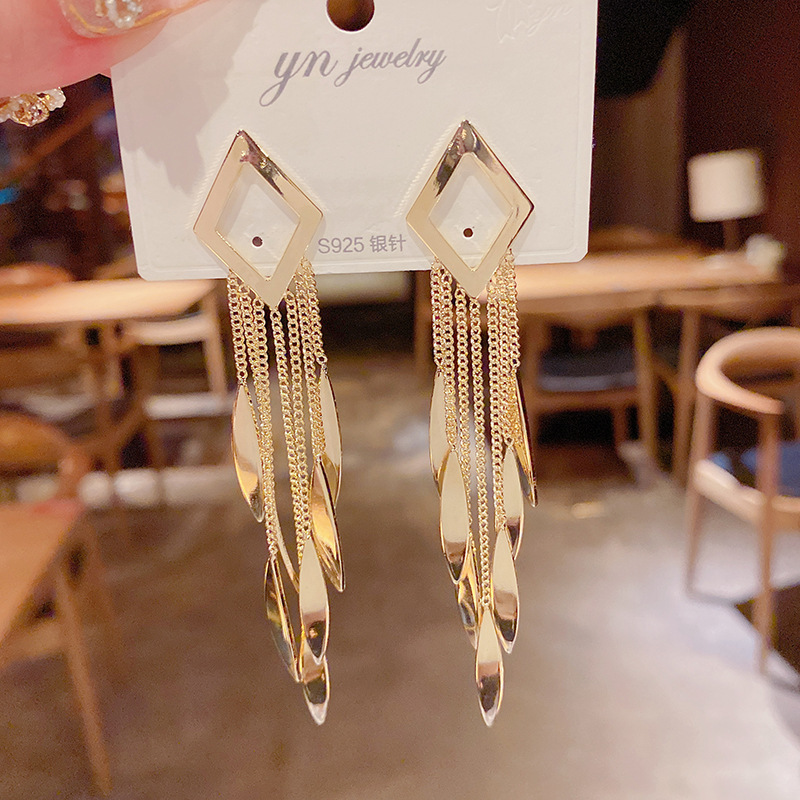 Style Earrings Women's Exaggerated Temperament Diamond Willow Leaves Long Tassel Earrings 925 Silver Needle
Style Earrings Women's Exaggerated Temperament Diamond Willow Leaves Long Tassel Earrings 925 Silver Needle