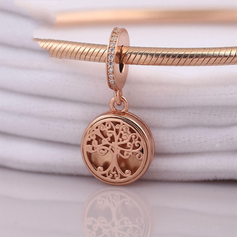 New Popular 925 Sterling Silver For S925 Snake Charm Bracelet Rose Lock Tree Of Life Love Family Charm Beads DIY Jewelry Making