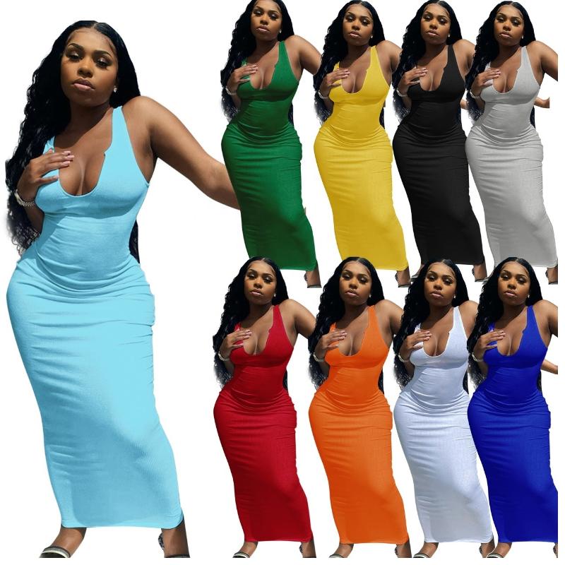 Plus Size Dresses Spring Summer Woman Rib 2022 Fashion Sexy U Neck Sleeveless Halter Bodycon Elegant Maxi DressPlus, Burgundy
Plus Size Dresses Spring Summer Woman Rib 2022 Fashion Sexy U Neck Sleeveless Halter Bodycon Elegant Maxi DressPlus, Burgundy