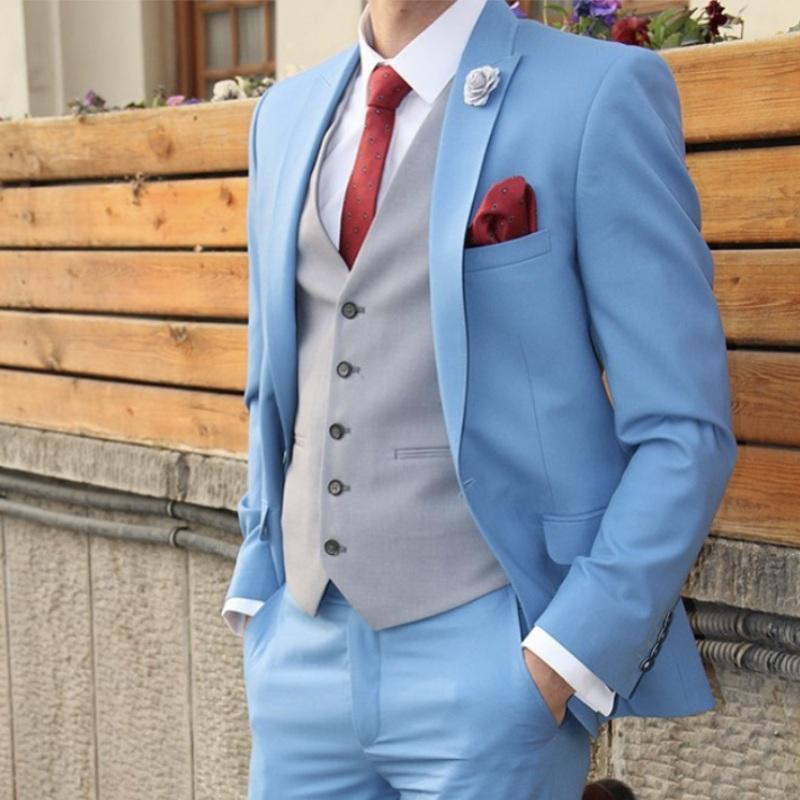 Men's Suits & Blazers Sky Blue Jacket Pant Grey Vest Men Set 3 Pieces Tuxedos Blazer Man Formal Wedding Groom Suit(Coat+Vest+Pant), Dark grey
Men's Suits & Blazers Sky Blue Jacket Pant Grey Vest Men Set 3 Pieces Tuxedos Blazer Man Formal Wedding Groom Suit(Coat+Vest+Pant), Dark grey