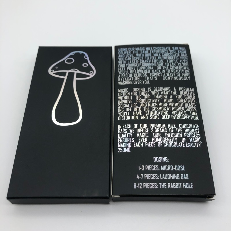 Mushroom Milk Chocolate Bar Paper Packaging Box With Master Boxes Hologram Foiled Logo Fully Package
Mushroom Milk Chocolate Bar Paper Packaging Box With Master Boxes Hologram Foiled Logo Fully Package