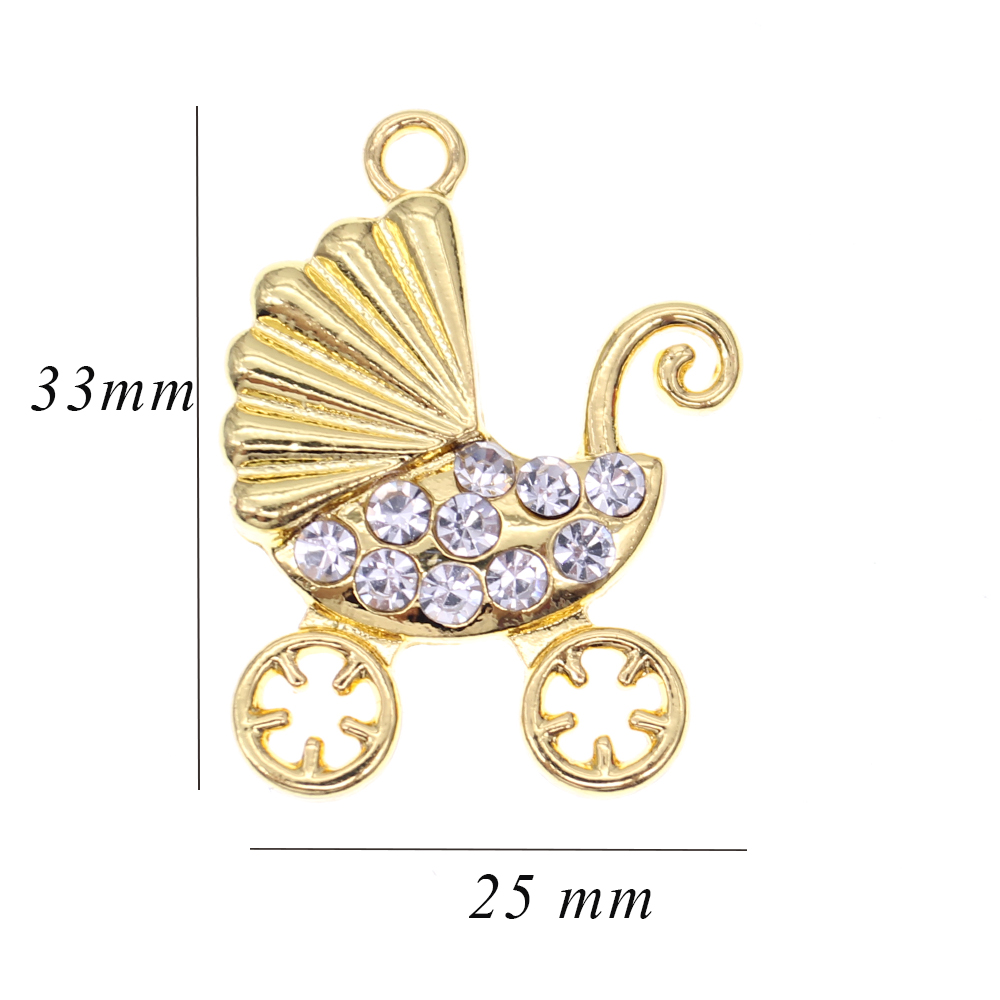 Cute Small DIY Craft Rhinestone Crystal Charms For Kids Cross Pacifier Bear Baby Stroller Evil Eye Shape Pendant Charm For Bracelet /Necklace