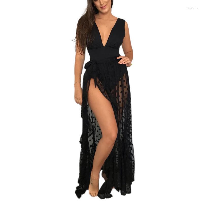 Women's Swimwear Women Tulle Cover Up Long Skirt See-through Wave Point/Solid Color Lace-up Cover-Ups Summer Sexy Ruffles Bathing
Women's Swimwear Women Tulle Cover Up Long Skirt See-through Wave Point/Solid Color Lace-up Cover-Ups Summer Sexy Ruffles Bathing