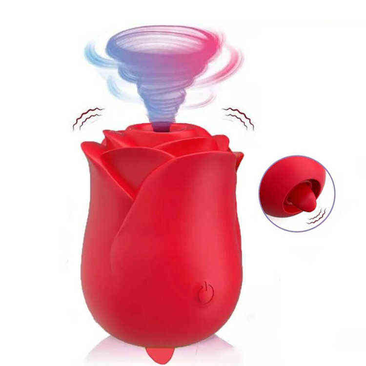 Vibrateurs NXY 2 en 1 en forme de rose long coloré rouge rose rose rose vaporal aspiration aspiration sucer sexe vibrant jouet jouet dildo vibrat