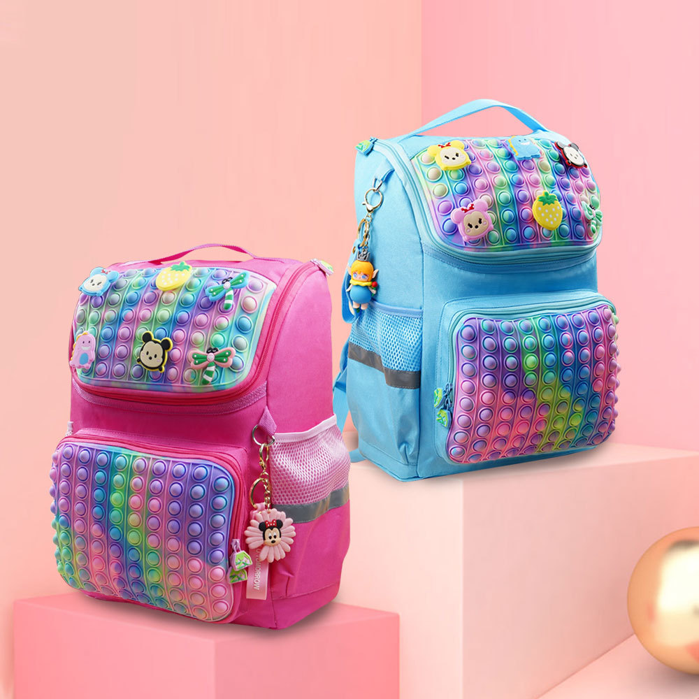 Mochila Escolar Girls Backpack School Bags Silicone Children's Storage Bag Bubble Pinch Rodent Pioneer Decompression Boy Girl Schoolbag 003
