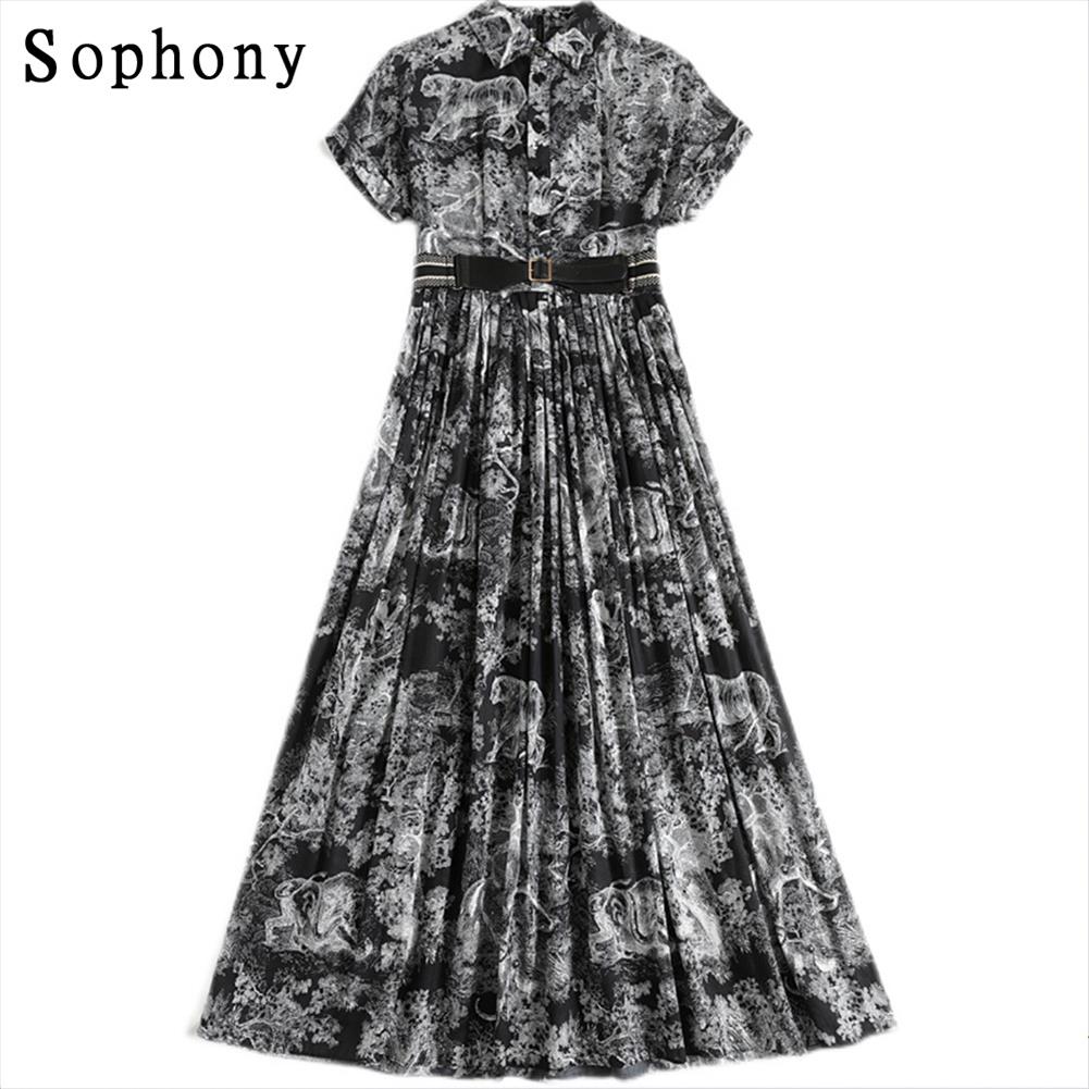 Fashion Runway Jungle Ink Printed Midi-length Shirt Dress Summer Women Short Raglan Sleeve Elegant With Belt N71803, 1808 blue
Fashion Runway Jungle Ink Printed Midi-length Shirt Dress Summer Women Short Raglan Sleeve Elegant With Belt N71803, 1808 blue