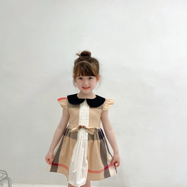 Girls Plaids Dress Flounce Sleeves Summer Dresses Children Clothes Kids Lapel Blouse Style Short Dress, Small plaids
Girls Plaids Dress Flounce Sleeves Summer Dresses Children Clothes Kids Lapel Blouse Style Short Dress, Small plaids